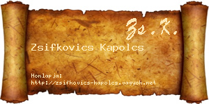 Zsifkovics Kapolcs névjegykártya